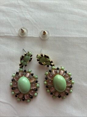 Banana Republic Mint and Pink Drop Cluster Earrings